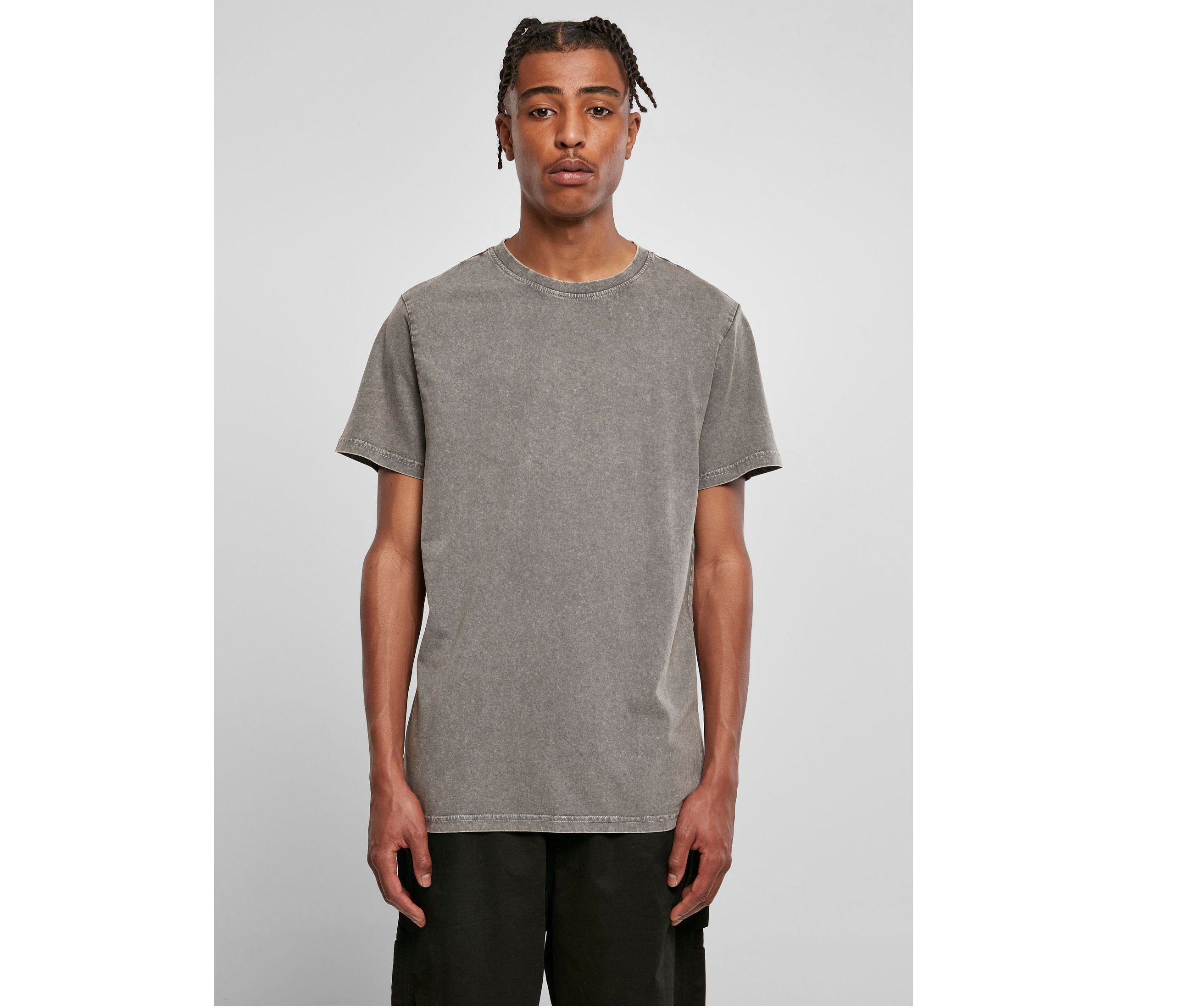 ACID WASHED ROUND NECK TEE